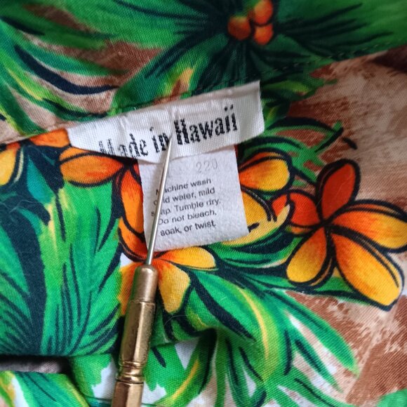 Vintage Men's Large Hawaiian Shirt 1970's USA made In Hawaii Surfer Print Cotton - Picture 7 of 7